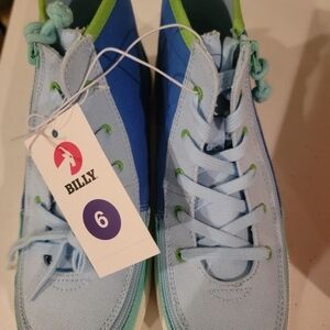 SOLD!!! Billy Footwear Kids multiblue colorblock zip mid-top  Sneakers Size 6 (b
